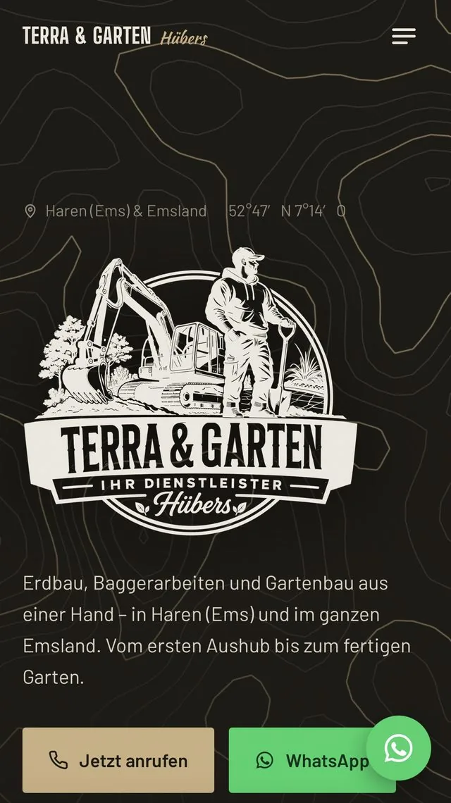 Fertige Startseite auf dem Handy